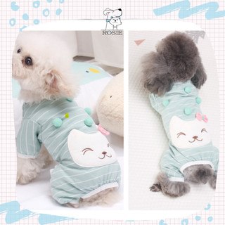 Bộ áo thun cotton cho chó mèo, áo 4 chân thú cưng siêu cute in nổi 3D nhà Rosie