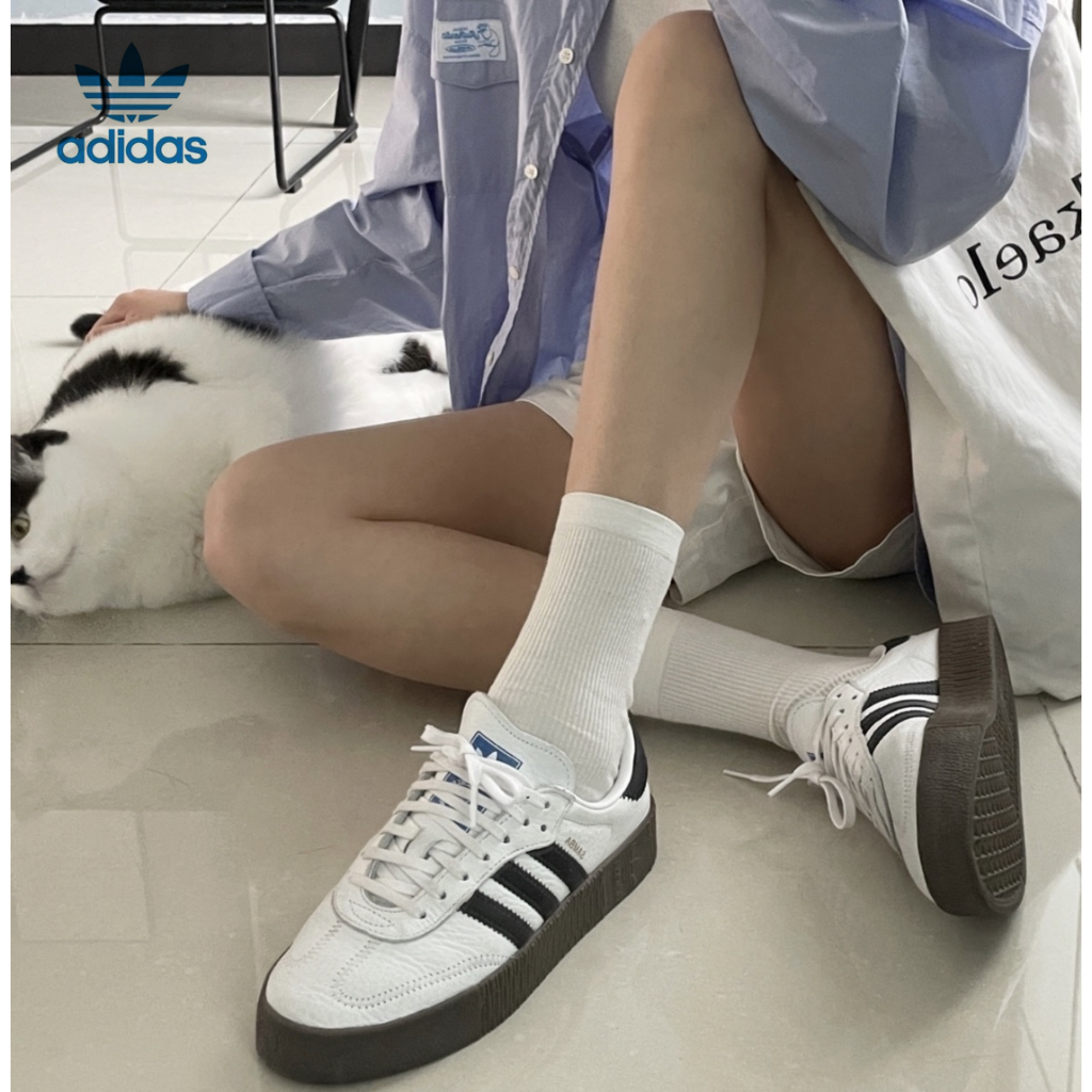 Giày thể thao buộc dây đế thấp đế dày Adidas/SAMBAROSE AQ1134 B28156 cho nữ