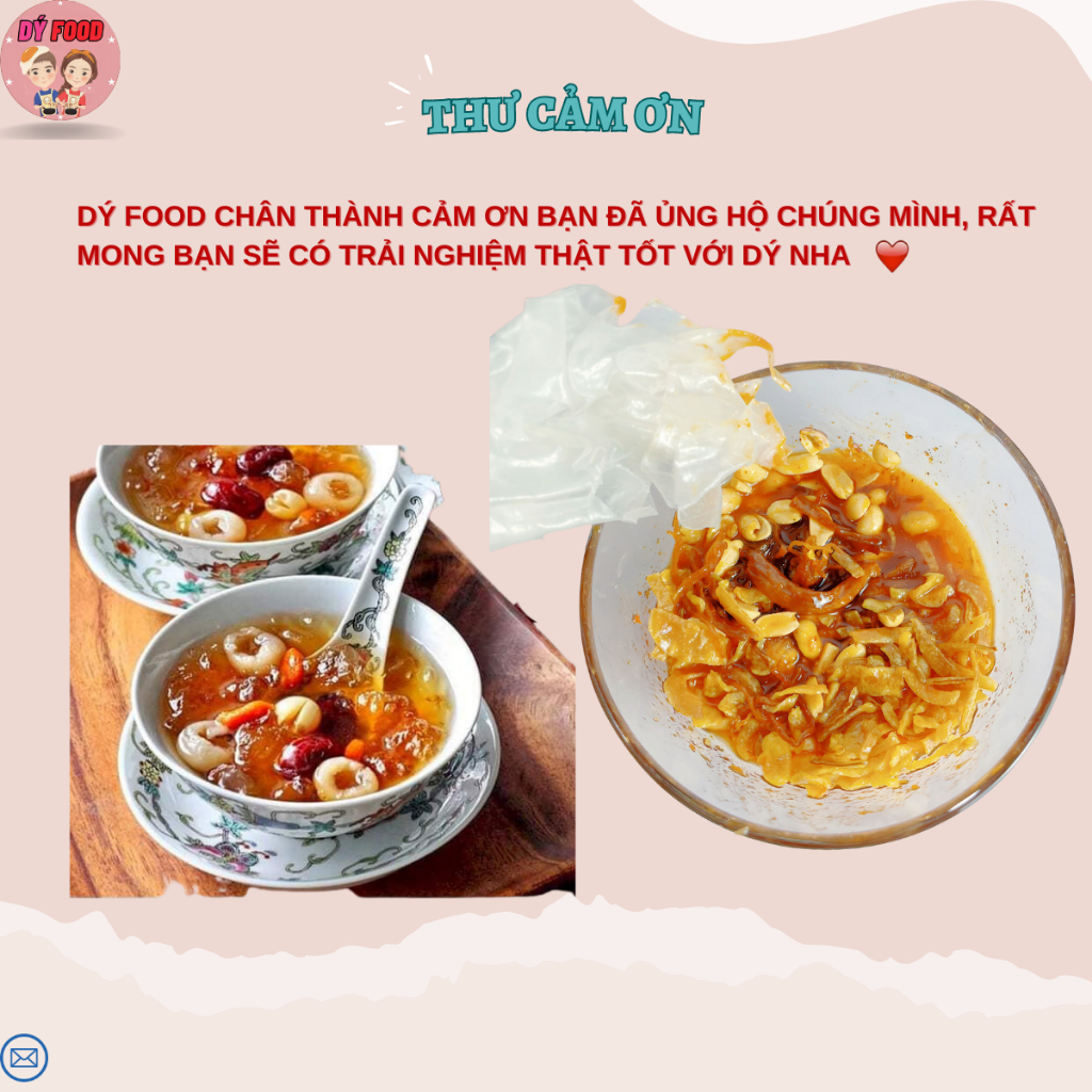 Set 400gram Chè dưỡng nhan + combo Bánh tráng sốt tắc muối tôm - Dý Food