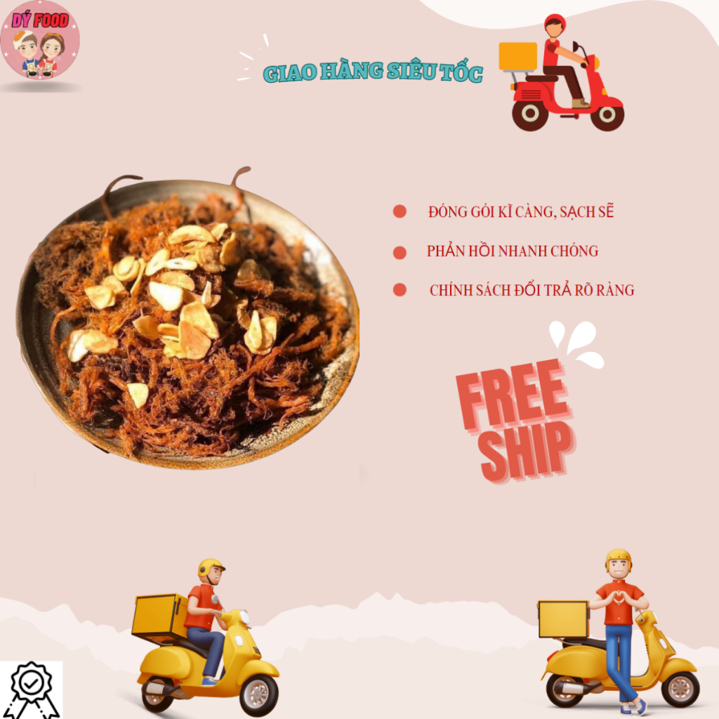 Hộp 300 Gram Khô Heo Cháy Tỏi loại hảo hạng, siêu đậm vị loại 1 - Dý Food