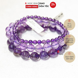 Vòng tay đá thạch anh tím b hợp mệnh hỏa, thổ - ngọc gems
