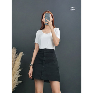C2467 - áo thun cổ tròn, tay ngắn, trơn