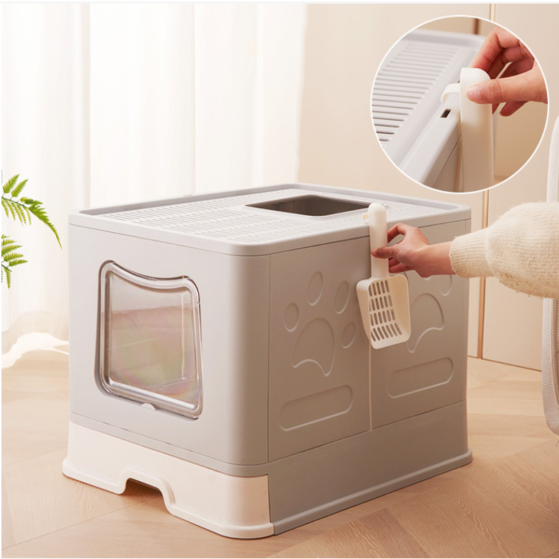 Nhà vệ sinh cho mèo 2 cửa SIÊU LỚN Luna Pet NV01 LỚN - Nhà vệ sinh mèo chống văng cát