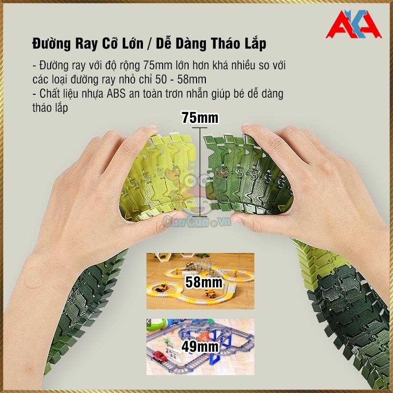 SET Bộ Lắp Ráp Đường Đua Ô Tô Khủng Long, Đồ Chơi Lắp Ghép Đường Ray Khủng Long Cỡ Lớn Cho Bé 2-8 Tuổi