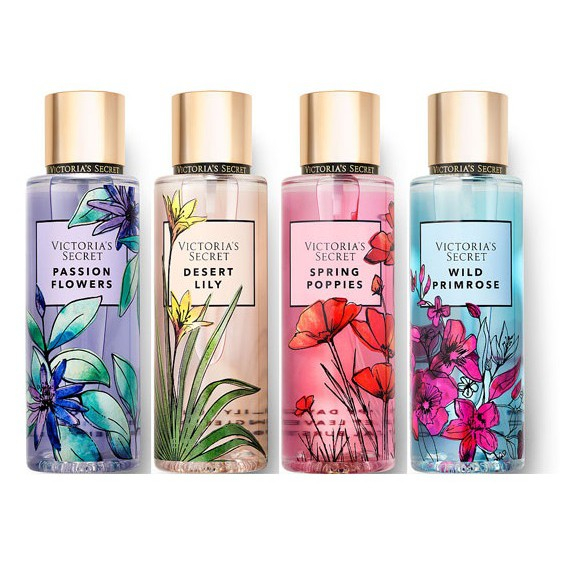 Nước hoa Victoria’s Secret Wild Blooms Fragrance Mist 250ml-Spring Poppies/Passion Flowers/Wild Primrose/Desert Lily (Mỹ