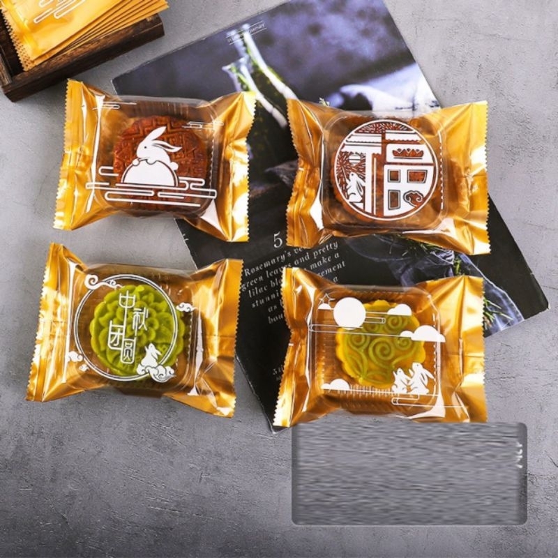 Set 95-100 khay  túi đựng bánh trung thu hình thỏ ngọc suze 75g, 125g
