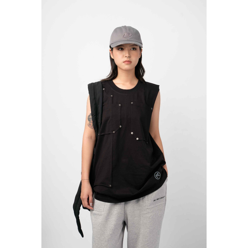 Áo Tanktop hoạ tiết khuy HANOI RIOT T0206