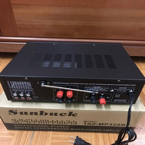 Amply karaoke bluetooth chạy điện 12v và 220v Sunbuck 326BT