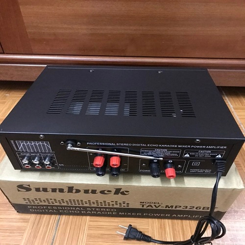 Amply karaoke bluetooth chạy điện 12v và 220v Sunbuck 326BT
