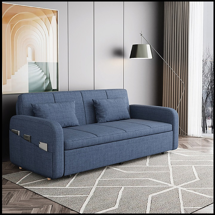 Giường sofa gấp gọn. Ghế sofa giường đa năng có ngăn chứa đồ khung thép chịu lực sơn tĩnh điện. Tặng kèm 2 gối.