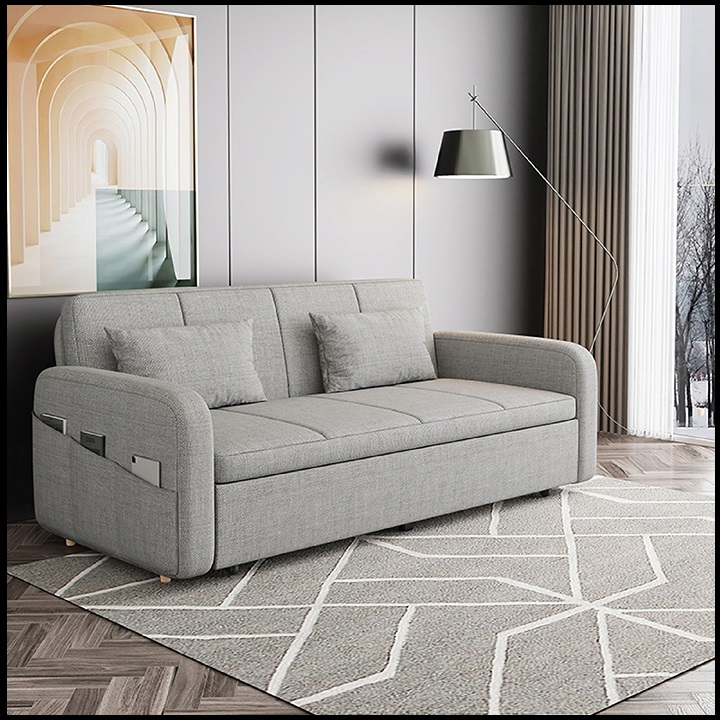 Giường sofa gấp gọn. Ghế sofa giường đa năng có ngăn chứa đồ khung thép chịu lực sơn tĩnh điện. Tặng kèm 2 gối.