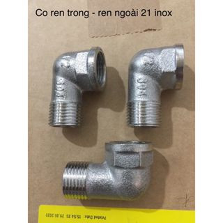 Co ren trong ren ngoài 21mm inox giá sỉ