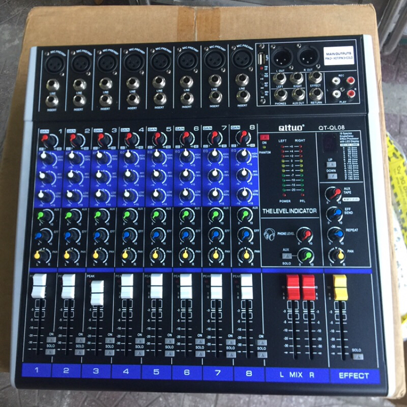 mixer Qituo 8 đường vào