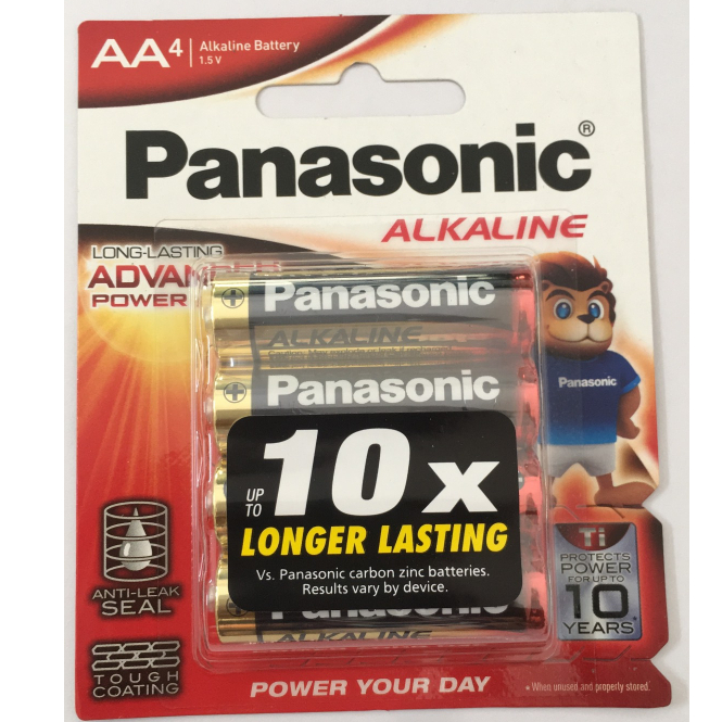 PIN AA PANASONIC ALKALINE VỈ 4 VIÊN LR6T 4B