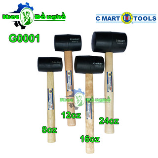 Búa cao su đen cán gỗ c-mart g0001 - các size 8, 12, 16, 24oz - kiot đồ nghề