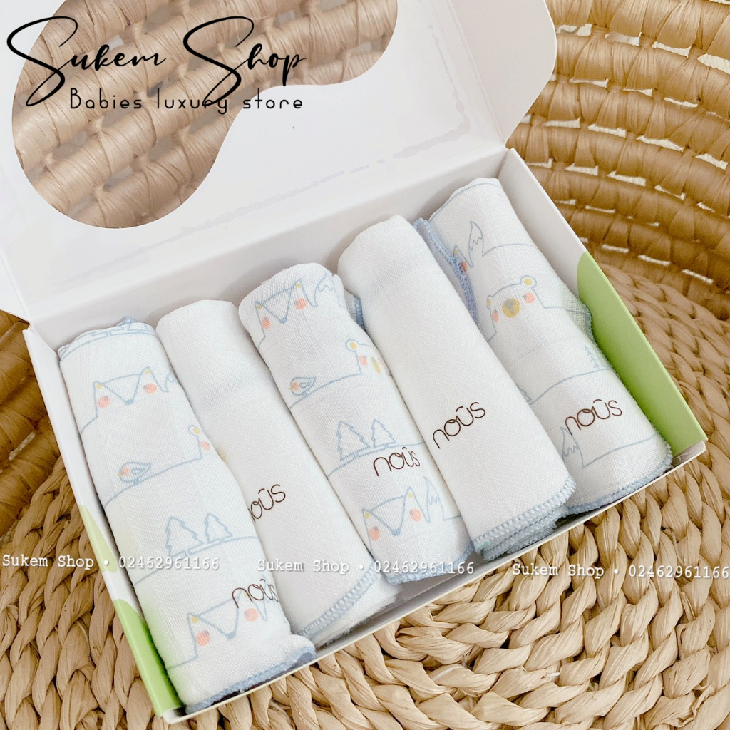 Set 5 Khăn Sữa Bamboo Sợi tre Mềm Mại Không Bám Bụi Vải Cho Bé