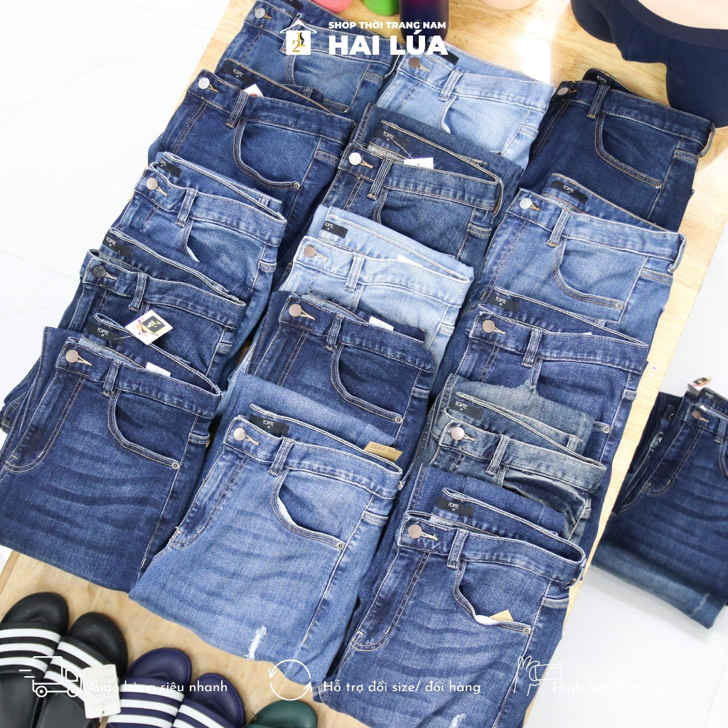 Quần jean dài nam xuất dư chất liệu jean co giãn thoải mái size từ 55kg-85kg