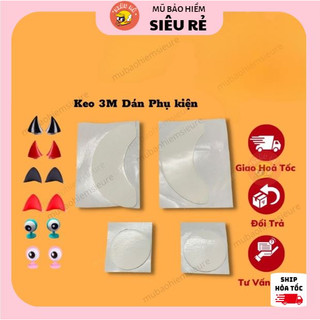 Keo dán 3m 2 mặt, keo dán tai mèo, sừng, miếng dán 3m dán phụ kiện gắn nón bảo hiểm siêu chắc chắn