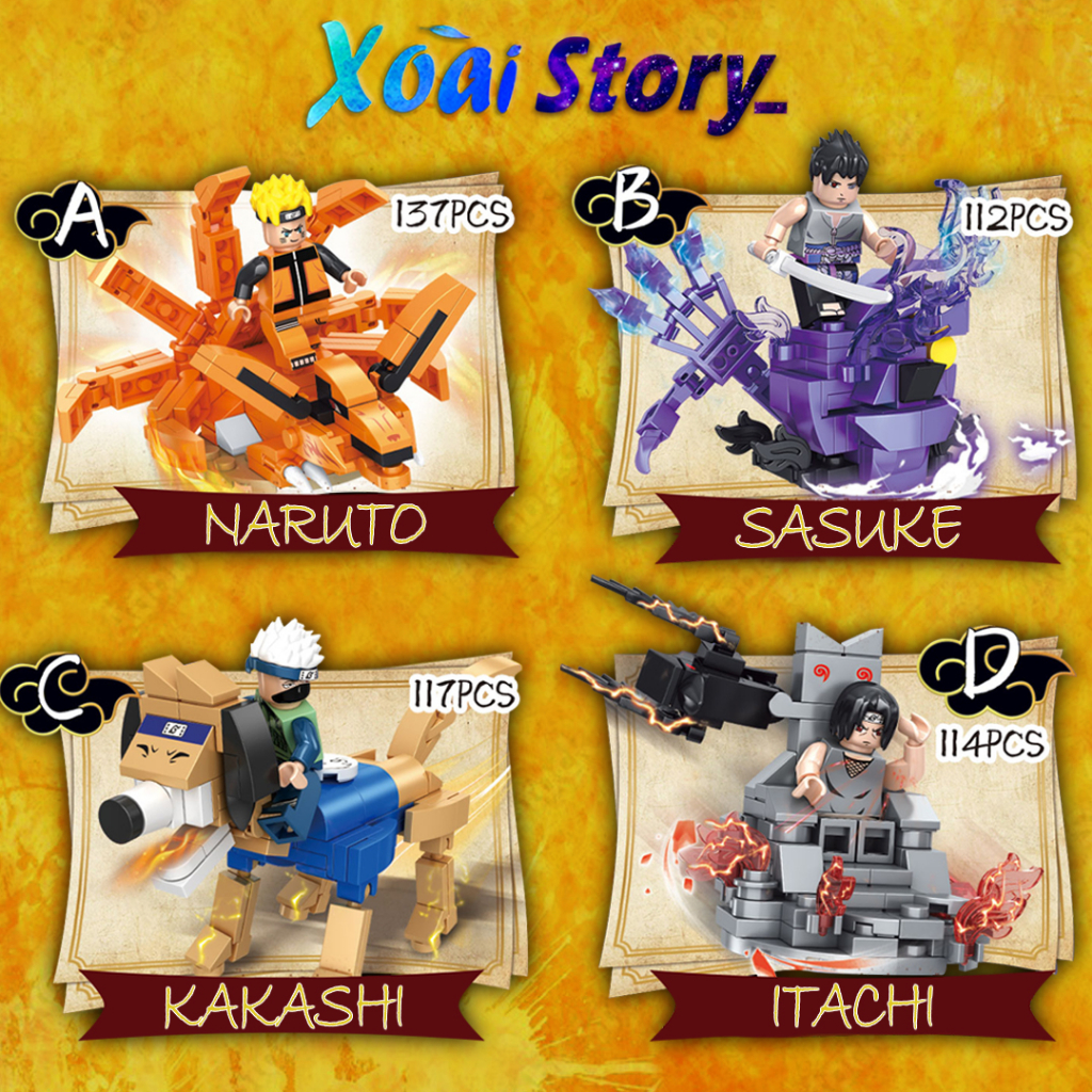 Đồ chơi lắp ráp naruto JX.90154, các nhân vật trong đại chiến ninja