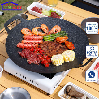 Chảo đá nướng thịt Hàn Quốc chống dính không cần dầu ăn size lớn 34 cm siêu hót