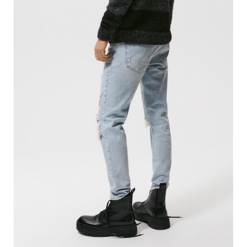 Quần jean nam ống bó Zara authentic RIPPED SKINNY size 30