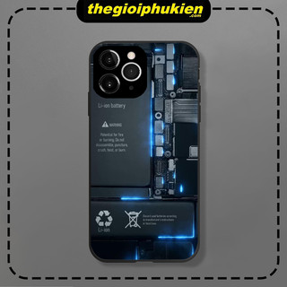 Ốp lưng iphone mặt kính hình pin điện thoại dành cho ip 6/7/8/plus/x/xr/xs/11/12/13/14/pro max - k529