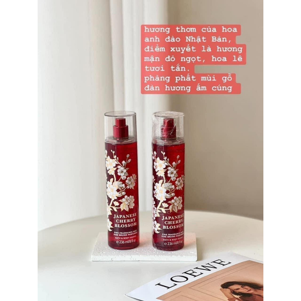 Xịt thơm B.a.t.h & B.o.d.y W.o.r.k.s  cher...ry blos..som 70ml