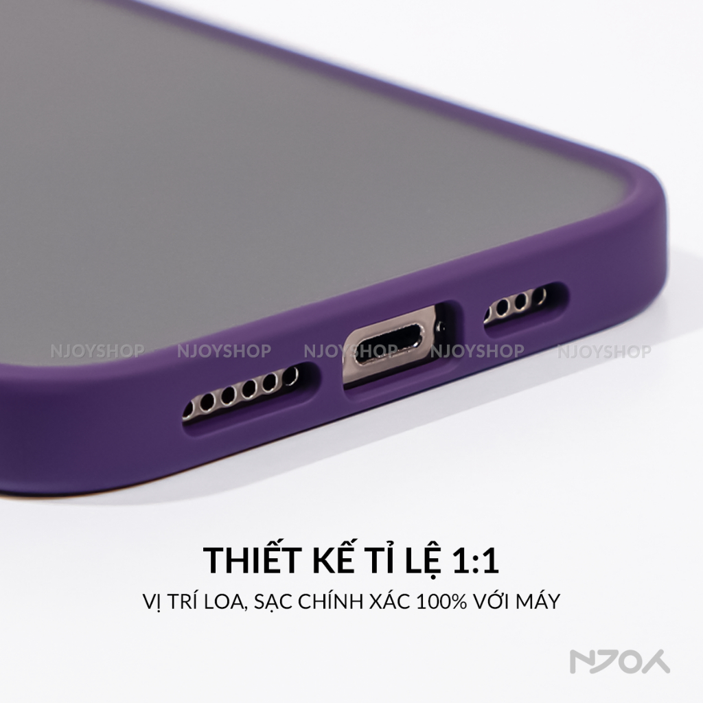 Ốp Lưng Nhám Chống Vân Tay Nút Bấm Kim Loại Viền Màu Cho Điện Thoại iPhone 15 14 13 12 11 Pro Max Likgus Njoyshop