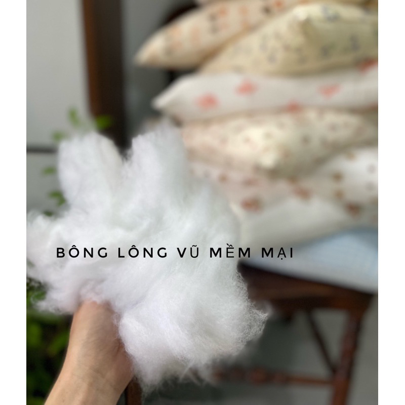 Gối em bé Xô muslin thấm hút bông lông vũ 54*34cm
