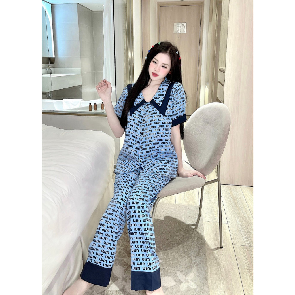 Đồ bộ nữ pijama nữ vải lụa mango (phom 45 - 58kg, hàng thiết kế, tem mác đầy đủ * Set đồ bộ nữ *