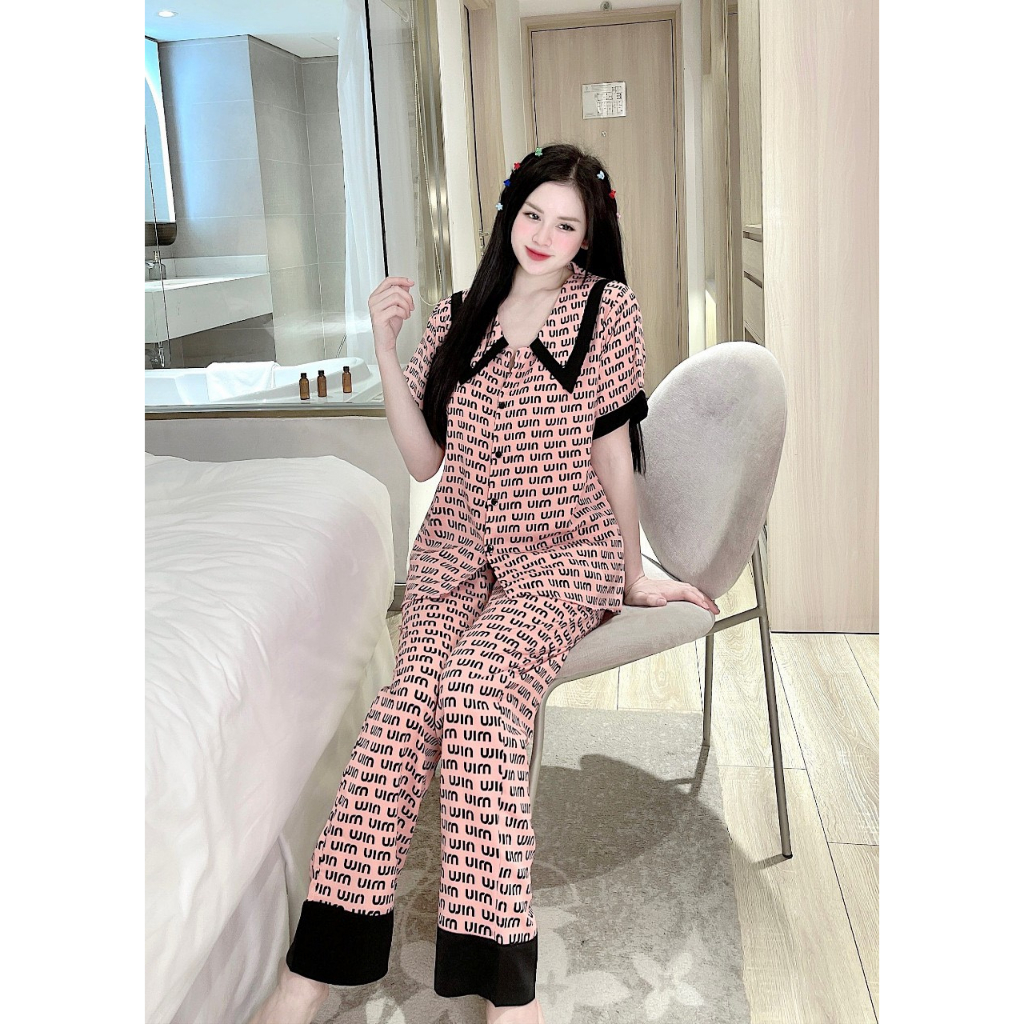 Đồ bộ nữ pijama nữ vải lụa mango (phom 45 - 58kg, hàng thiết kế, tem mác đầy đủ * Set đồ bộ nữ *