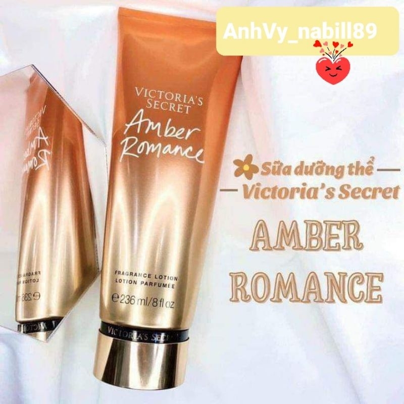 Dưỡng thể nước hoa Victoria's Secret Amber Romance 236ml dưỡng ẩm sáng da