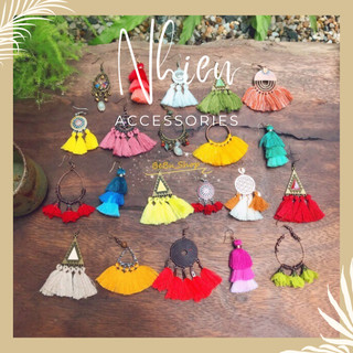 🌈Khuyên tai Vintage, bông tai tuarua xinh sắc màu phong cách Boho nhiều mẫu chọn