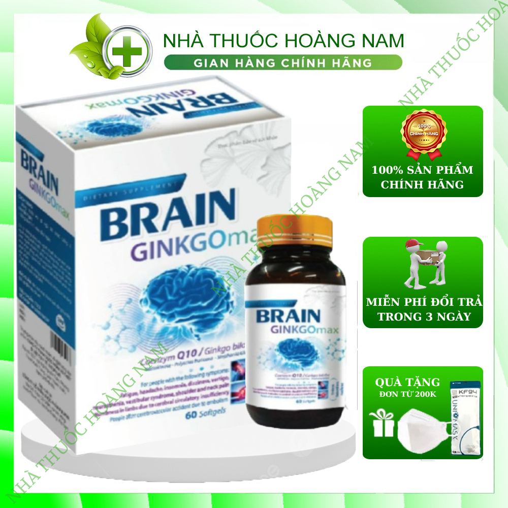 ✅( CHÍNH HÃNG) Hoạt huyết BRAIN GINKGO MAX : ăng cường tuần hoàn máu não, giúp giảm nguy cơ hình thà