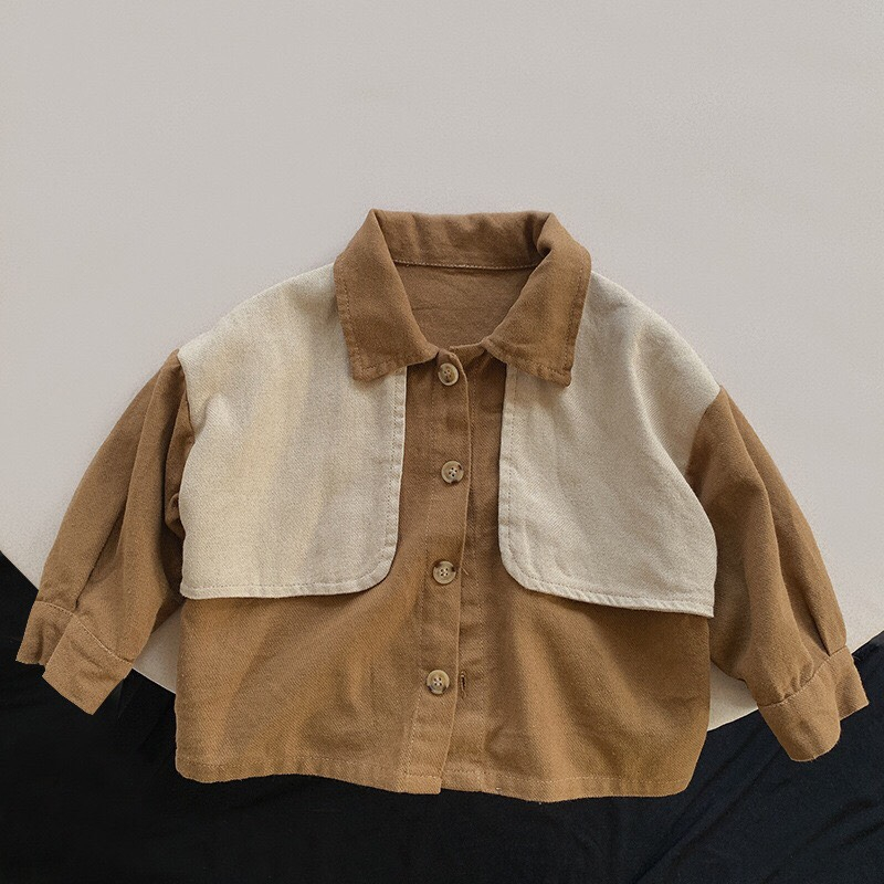 Áo Sơ Mi Hàn Quốc Bé Trai, Bé Gái TOMKIDS Chất Kaki Mềm Mịn Phong Cách Hàn Quốc Cho Bé