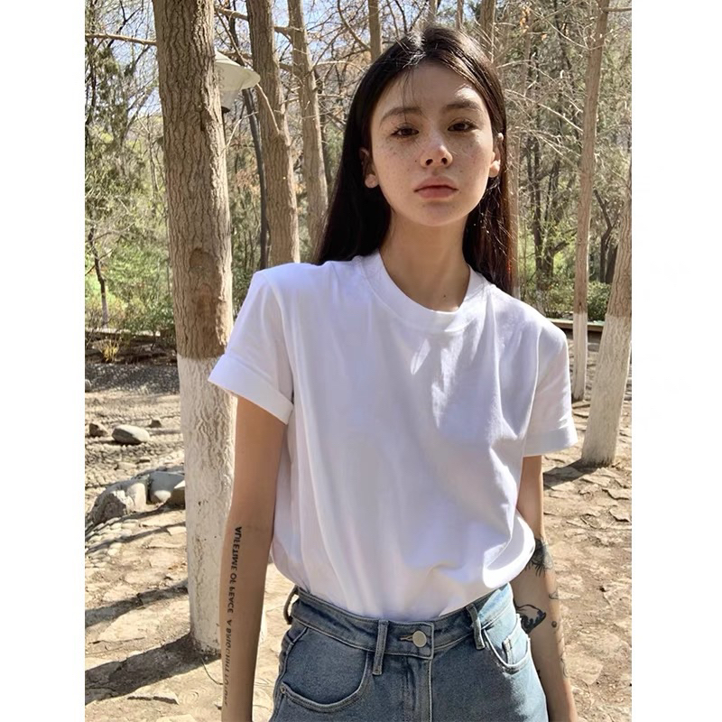 Áo thun Tiehouse trắng trơn basic 3 size - áo phông trắng - áo phông trơn form rộng