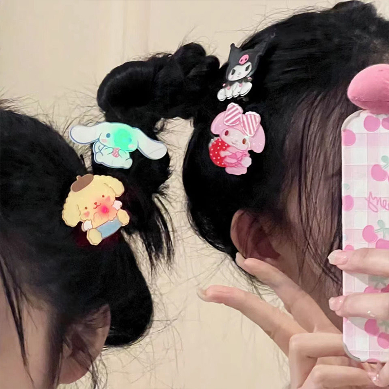 🍄Kẹp Tóc Hình Chú Chó Yugui Có Đèn Led Phát Sáng Phong Cách Hàn Quốc Dễ Thương