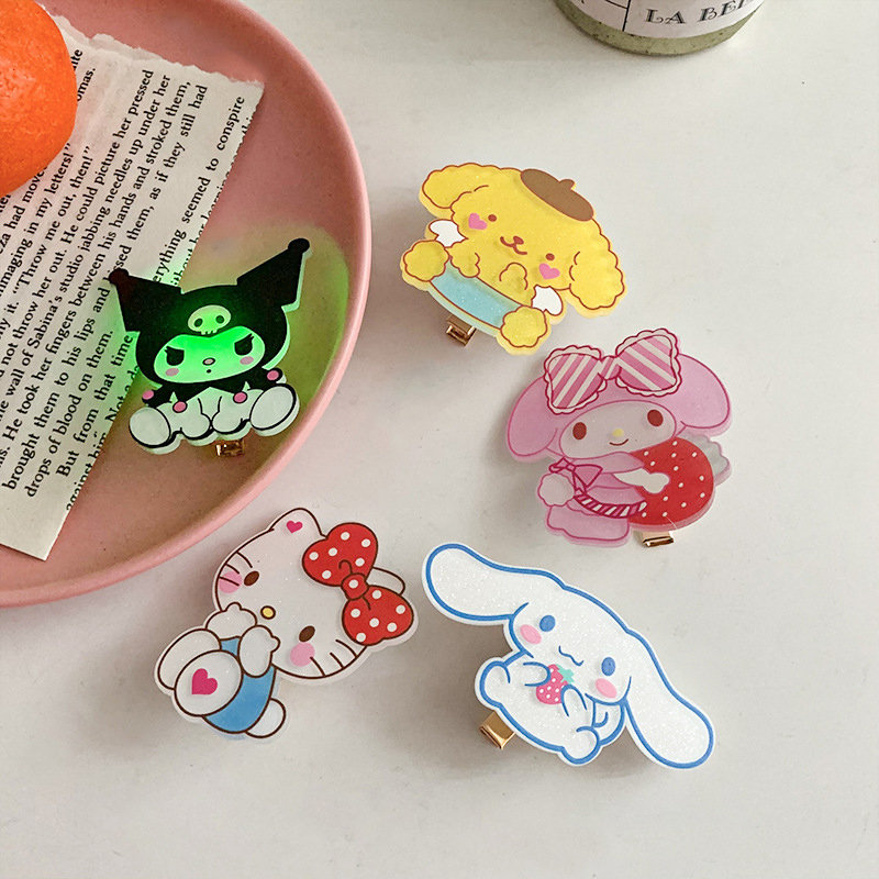 🍄Kẹp Tóc Hình Chú Chó Yugui Có Đèn Led Phát Sáng Phong Cách Hàn Quốc Dễ Thương