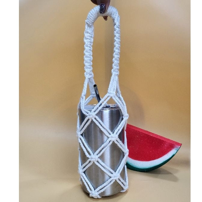 Túi đựng bình nước bình giữ nhiệt len sợi macrame