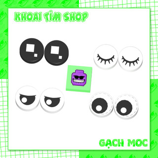 Combo 2 part trơn 1x1 in mắt - phụ kiện gạch moc tương thích 98138