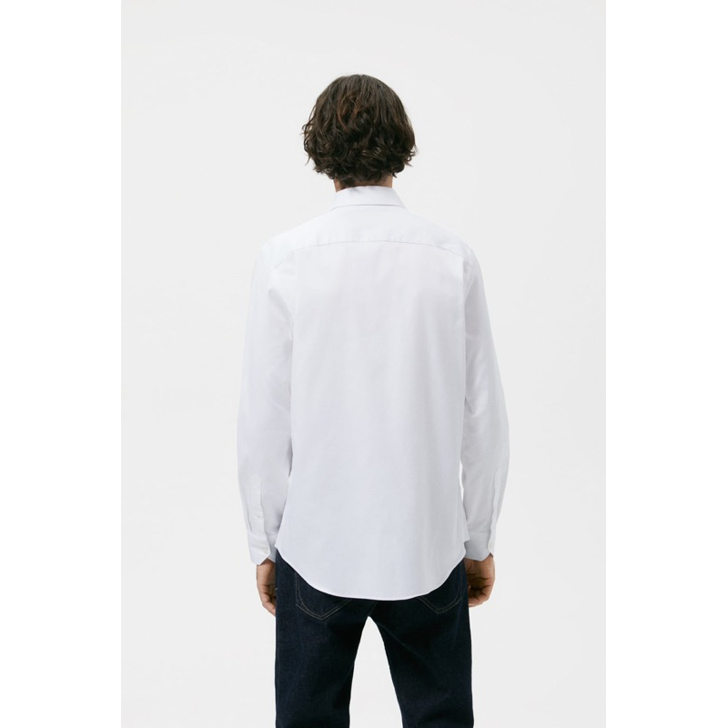 Áo sơ mi trắng dài tay Zara authentic TEXTURED NON-IRON size S
