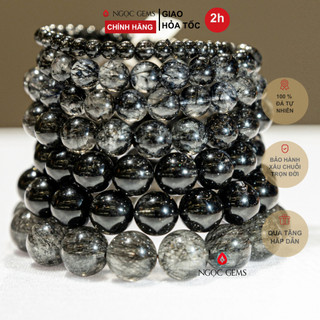 Vòng tay thạch anh tóc đen - ngọc gems