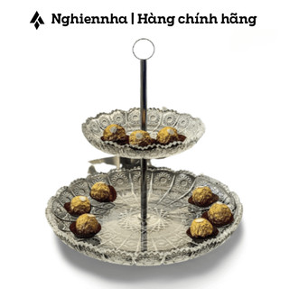 Kệ bánh 2 tầng pha lê mài m57 bohemia - thương hiệu pha lê số 1 của séc , hàng chính hãng, nghiennha_99