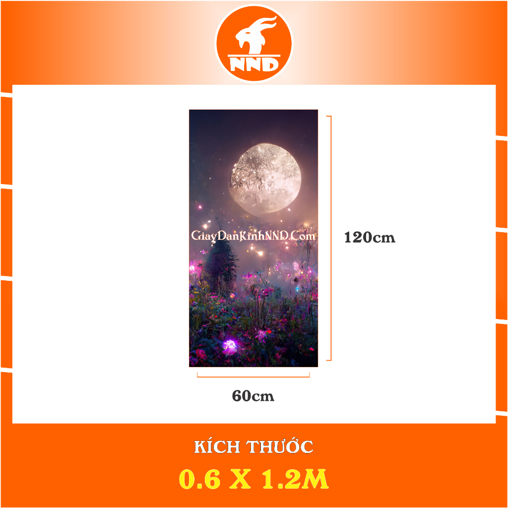 Tranh Decal 3D Dán Cửa Kính hình Cảnh Đêm - Công nghệ in UV Hàn Quốc - KT 60x120cm và 120x240cm | TKV-31