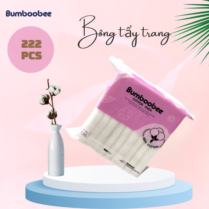 Bông tẩy trang 3 lớp 222  miếng Bumbobee 100% cottong