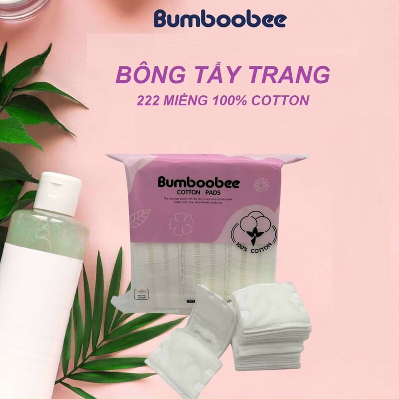 Bông tẩy trang 3 lớp 222  miếng Bumbobee 100% cottong