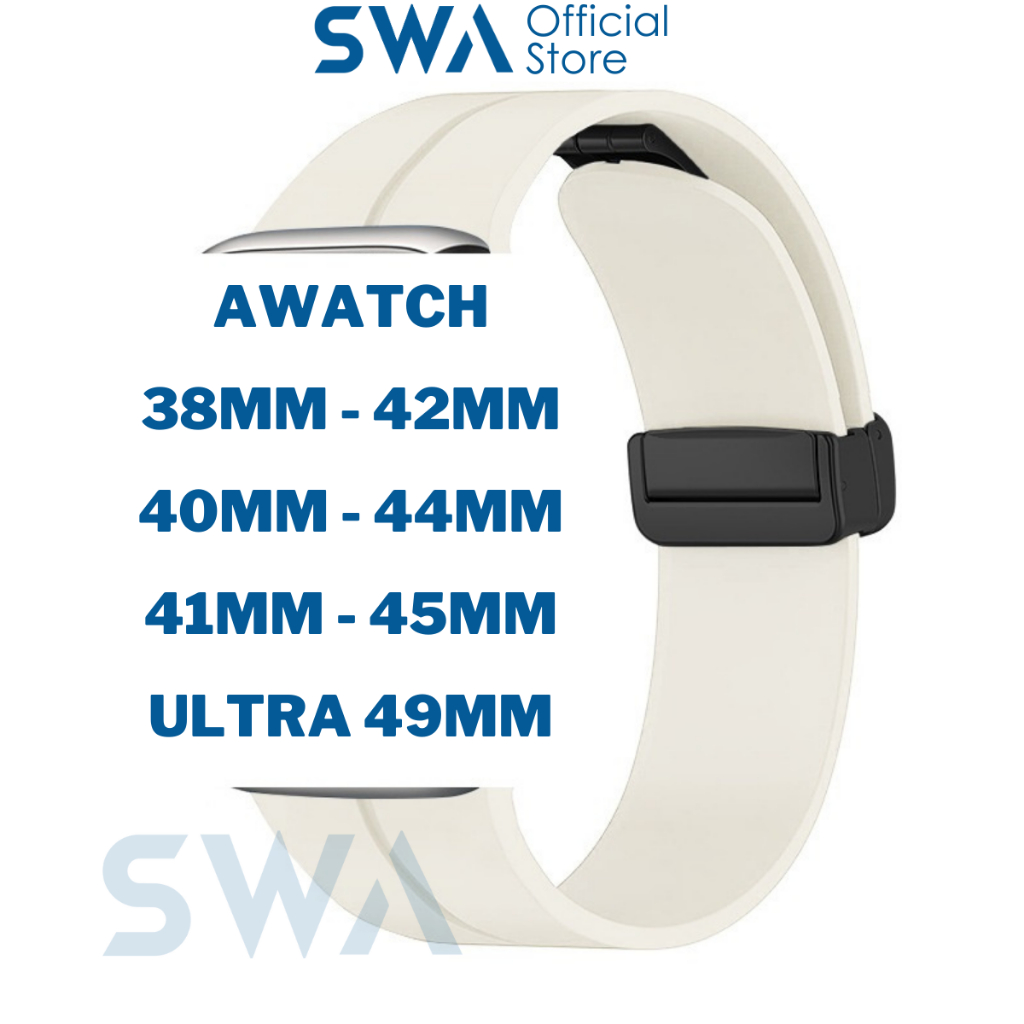 Dây Cao Su Silicon Khóa Nam Châm Đồng Hồ AWatch iWatch Ultra Watch 38mm 40mm 41mm 42mm 44mm 45mm 49mm SWA DAW06