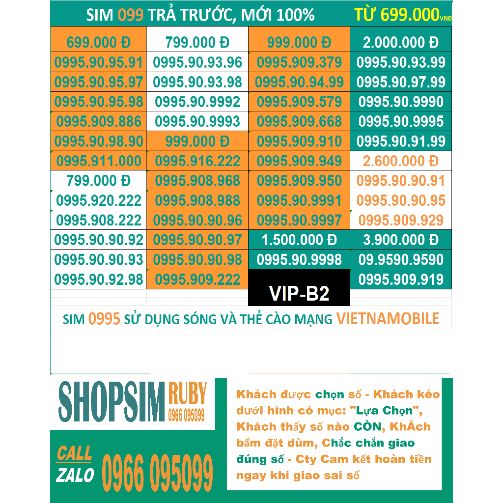 SIM 099 TRẢ TRƯỚC - CHỌN SỐ - PHỦ SÓNG TOÀN QUỐC, NGHE GỌI, 4G, CHƯA LÀM BẤT KỲ DỊCH VỤ NÀO,KÍCH HOẠT DỄ DÀNG