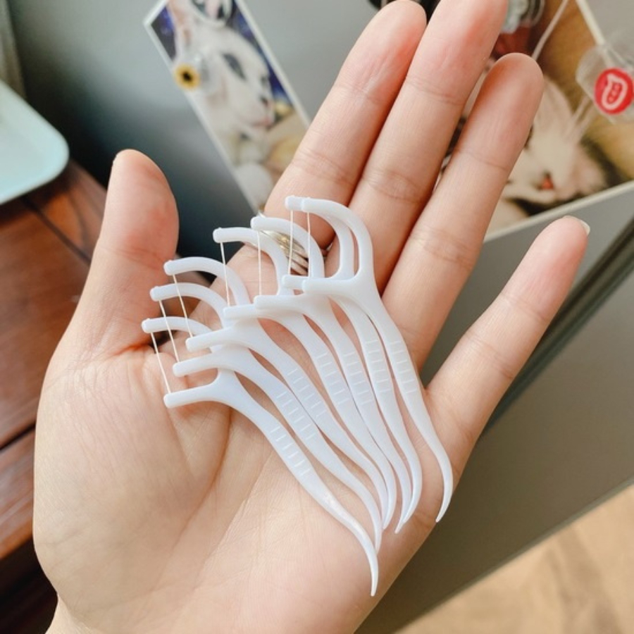 Chỉ nha khoa DENTAL FLOSSERS hộp 50 chiếc sợi mảnh chăm sóc răng miệng an toàn