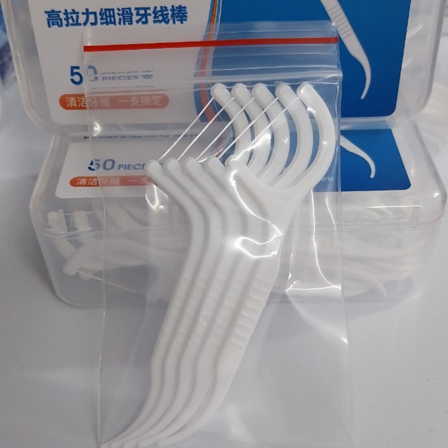 Chỉ nha khoa DENTAL FLOSSERS hộp 50 chiếc sợi mảnh chăm sóc răng miệng an toàn
